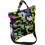 Drawn squares                                                     Fold Over Handle Tote Bag