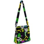 Drawn squares                                                  Zipper Messenger Bag