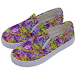 Green blue texture                                                     Kids  Canvas Slip Ons