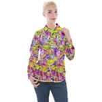 Green blue texture                                                     Women s Long Sleeve Pocket Shirt