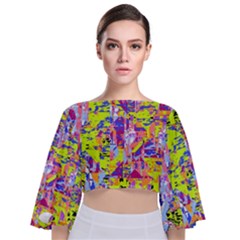 Tie Back Butterfly Sleeve Chiffon Top 