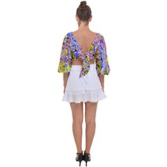 Tie Back Butterfly Sleeve Chiffon Top 