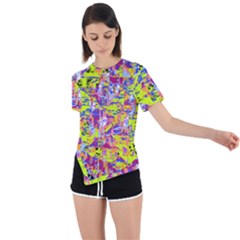 Asymmetrical Short Sleeve Sports T-Shirt 