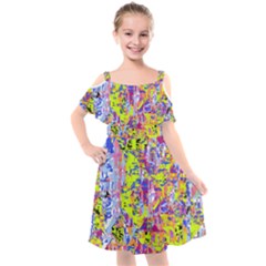 Kids  Cut Out Shoulders Chiffon Dress 