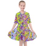 Green blue texture                                                   Kids  All Frills Chiffon Dress