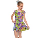 Green blue texture                                                     Kids Cap Sleeve Dress