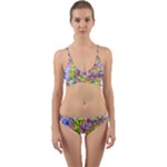 Green blue texture                                                        Wrap Around Bikini Set