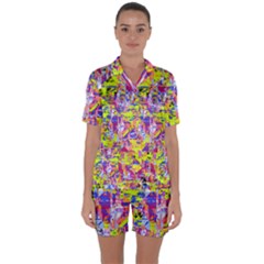 Satin Short Sleeve Pajamas Set 