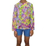 Green blue texture                                                       Kid s Long Sleeve Swimwear