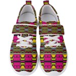 Pink yellow green shapes                                                   Men s Velcro Strap Shoes