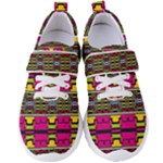 Pink yellow green shapes                                                    Women s Velcro Strap Shoes