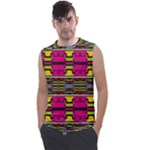 Pink yellow green shapes                                                     Men s Regular Tank Top