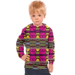 Pink yellow green shapes                                                    Kids  Hooded Pullover