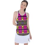 Pink yellow green shapes                                                      Racer Back Mesh Tank Top