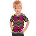 Pink yellow green shapes                                                     Kids  Sports Tee