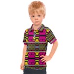 Pink yellow green shapes                                                     Kids  Polo Tee