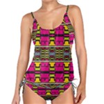 Pink yellow green shapes                                                      Tankini Set