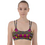 Pink yellow green shapes                                                          Line Them Up Sports Bra