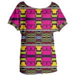 Pink yellow green shapes                                                     Women s Oversized Tee