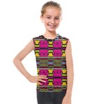 Pink yellow green shapes                                                       Kids  Mesh Tank Top