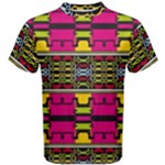 Pink yellow green shapes                                                       Men s Cotton Tee