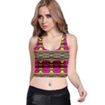 Pink yellow green shapes                                                       Racer Back Crop Top