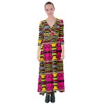 Pink yellow green shapes                                                          Button Up Maxi Dress