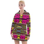 Pink yellow green shapes                                                        Women s Hoodie Dress