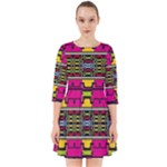 Pink yellow green shapes                                                     Smock Dress