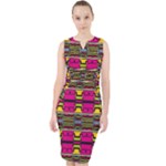 Pink yellow green shapes                                                         Midi Bodycon Dress