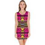 Pink yellow green shapes                                                       Bodycon Dress