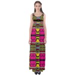 Pink yellow green shapes                                                       Empire Waist Maxi Dress