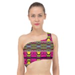 Pink yellow green shapes                                                      Spliced Up Bikini Top