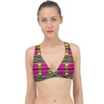 Pink yellow green shapes                                                     Classic Banded Bikini Top