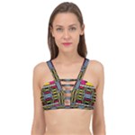 Pink yellow green shapes                                                     Cage Up Bikini Top