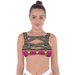 Pink yellow green shapes                                                     Bandaged Up Bikini Top