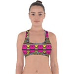 Pink yellow green shapes                                                      Cross Back Hipster Bikini Top