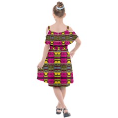 Kids  Cut Out Shoulders Chiffon Dress 