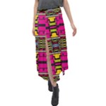 Pink yellow green shapes                                                           Velour Split Maxi Skirt