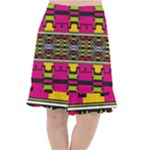 Pink yellow green shapes                                                          Fishtail Chiffon Skirt