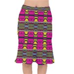 Pink yellow green shapes                                                           Short Mermaid Skirt