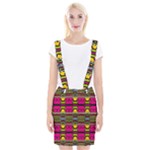 Pink yellow green shapes                                                           Braces Suspender Skirt