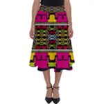 Pink yellow green shapes                                                       Perfect Length Midi Skirt