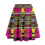 Pink yellow green shapes                                                         High Waist Skirt