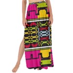 Pink yellow green shapes                                                     Maxi Chiffon Tie-Up Sarong