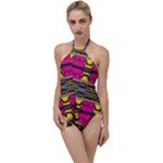 Pink yellow green shapes                                                     Go with the Flow One Piece Swimsuit