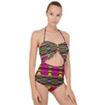 Pink yellow green shapes                                                      Scallop Top Cut Out Swimsuit