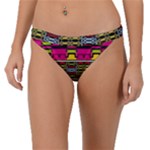 Pink yellow green shapes                                                      Band Bikini Bottom