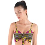 Pink yellow green shapes                                                      Woven Tie Front Bralet