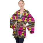 Pink yellow green shapes                                                       Velvet Kimono Robe